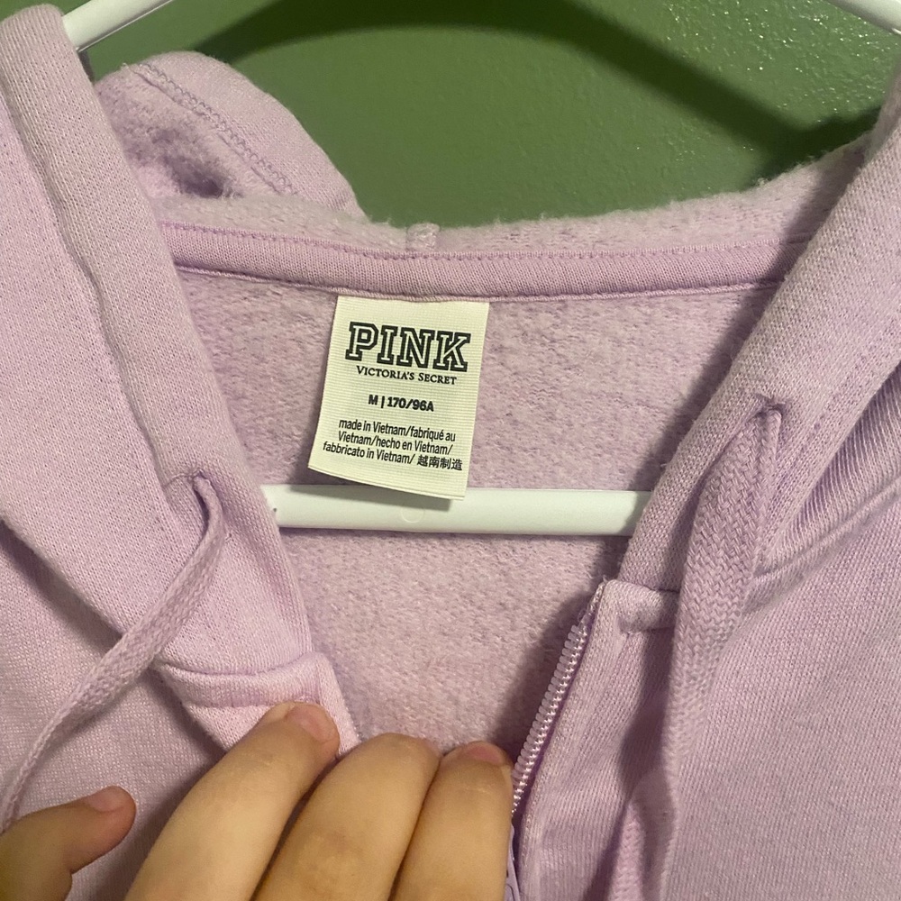 PINK Victoria's Secret Light Pink Hoodie with Silver Script - Picture 4 of 5
